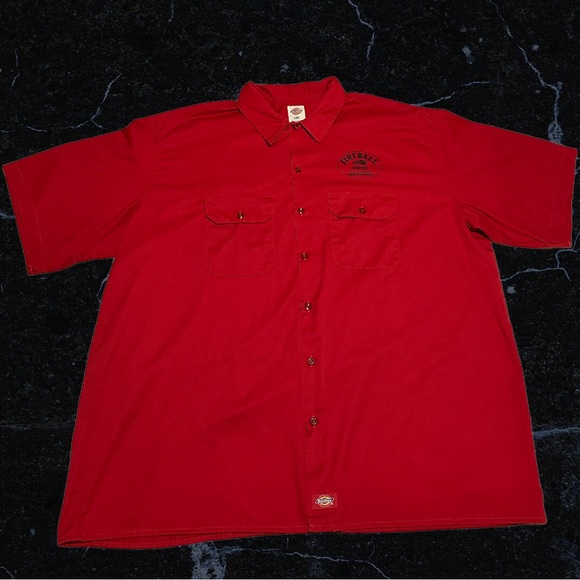 Red Oversized DickiesxFireball Shortsleeved Overshirt -XXXLarge - Picture 1 of 4